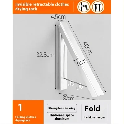 Non Perforated Space Aluminum Foldable Invisible Thick Drying Rack