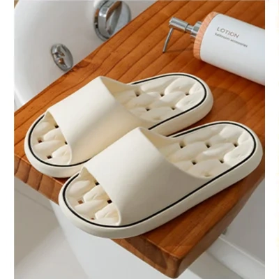Non-slip Design Bathroom Slippers Home Summer Thick Sole Floor Bedroom House Shoes For Women Men