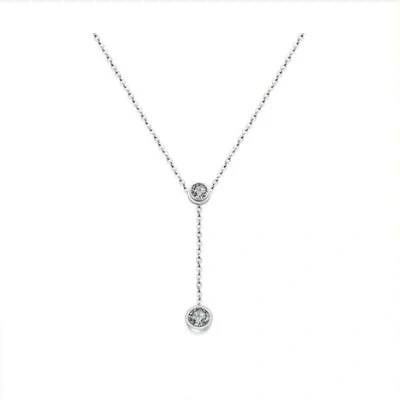 Stainless steel plated 18K rose gold single drill necklace