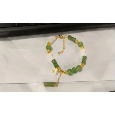 New Chinese-style Flower Embellishment Bracelet For Women, National Style Bamboo Segment Bracelet