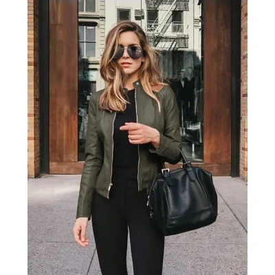 New Wish New Product Autumn And Winter Women's Fashion Leather PU Suit Jacket