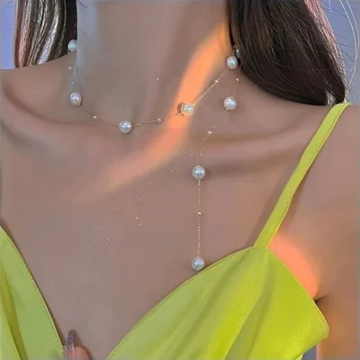 Trendy Pearl Necklace For Women Fashion Starry Pearl Choker Necklaces Fashion Jewelry Girl Gifts