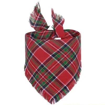 Vivifying Fall Dog Bandana With Tassels Edges Classic Plaid Triangle Dog Apparel Accessories Unny Dog Scarf Costume For Thanksgiving Photo Prop