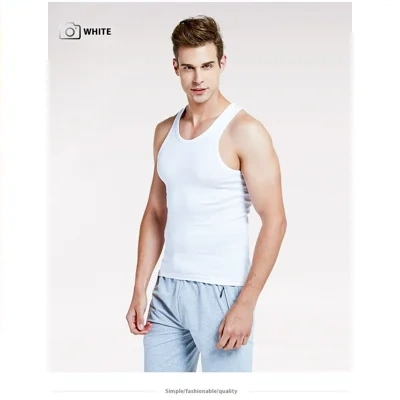 Men's Vest Cotton Slim Fit Sports Bottoming Shirt Breathable Stretch Underwear