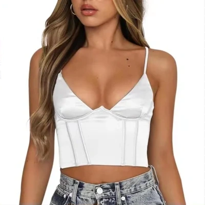 Neck Floral Tanks Camis  Sexy Bustier Summer Tube Crop Tops Festival Outfit