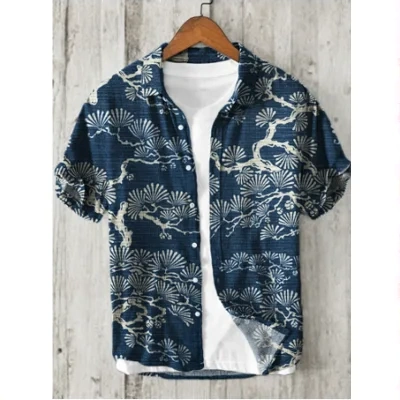 New Casual Printed Hawaiian Shirt Men