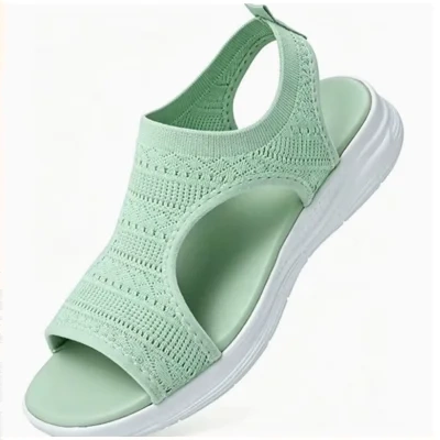 Women's Flyknit Sandals Hollow Peep-toe Roman Shoes