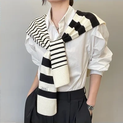 Women's Outer Wear High-grade Matching Shirt Knitted Scarf