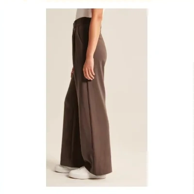 Pocket High Waist Wide-leg Casual Pants Women