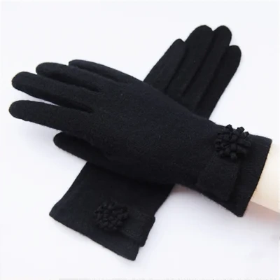 Single Layer Wool Warm Ladies Gloves For Autumn And Winter