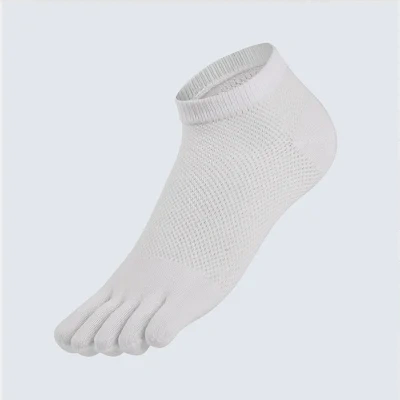 Mesh Cotton Mid-tube Five-toed Socks Split Toe Solid Color Sports