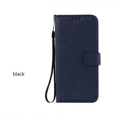 Solid Color Business Leather Flip Card Holder Phone Case