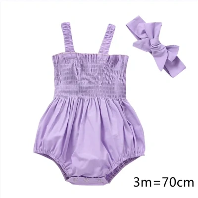 Infant Baby Girls 2Pcs Summer Outfits, Sleeveless Frill Smoc