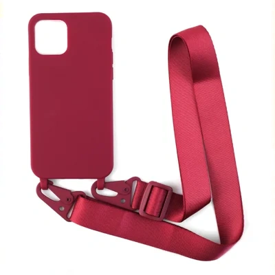Personality Solid Color Lanyard Phone Case