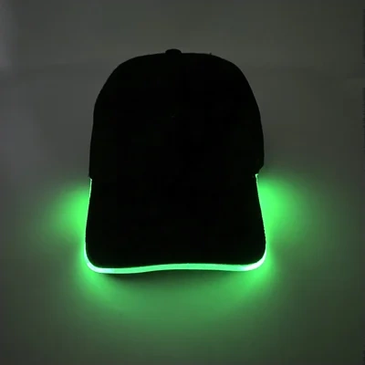 Amazon Sources LED Optical Fiber Luminous Peaked Cap Luminous Flashing Hat Outdoor Sunshade Fashion Baseball Cap Wholesale