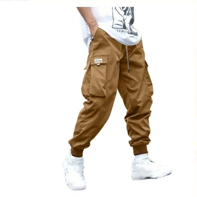 Multi-pocket Cargo Pants Men's Casual Hip-Hop Drawstring Trousers Outdoor Streetwear Sports Pant