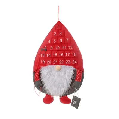 Christmas Advent Calendar Santa Claus Faceless Doll Hanging Christmas Decor Door Wall Window Party Supply