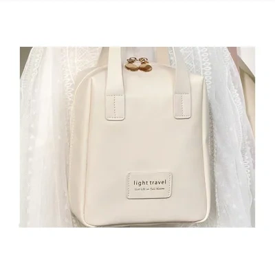 Shell Shape PU Leather Cosmetic Bag Waterproof Letter Makeup Pouch Bag Multifunction Carry-on Makeup Tote Travel Wash Bags