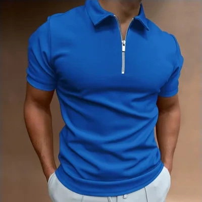 New Men's Casual Short Sleeve Digital Print POLO Shirt