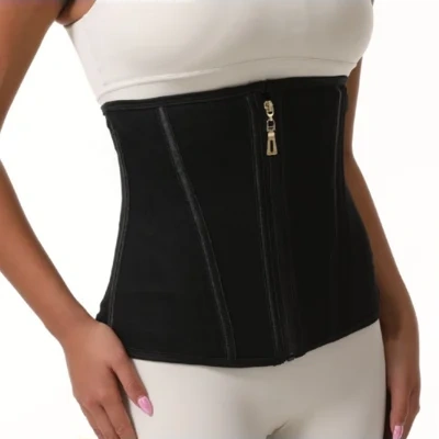Cross-Border Mesh Waistband, Tummy Control, Tight Belt, Shapewear, Waist Restraint, Zipper Corset, 13 Steel Bone Body Shaping Girdle