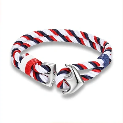 High Quality Anchor Bracelets Men Charm Nautical Survival Rope Chain Paracord Bracelet Male Wrap Metal Sport Hooks