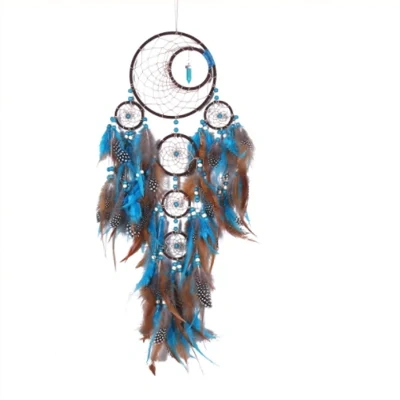 Five Rings Dream Catcher Feather Pendant Fashion Home Wind Chime