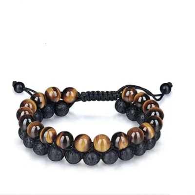 Tiger's Eye & Lava Stone Bracelet