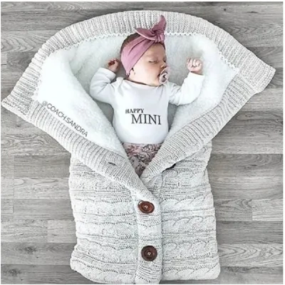 Baby Thickened Plus Velvet Warm Sleeping Bag