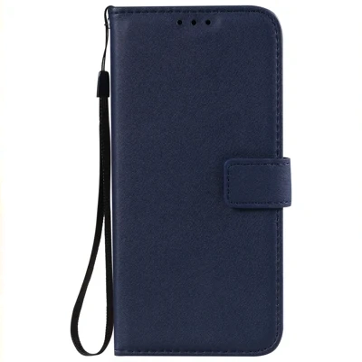 Solid Color Business Leather Flip Card Holder Phone Case
