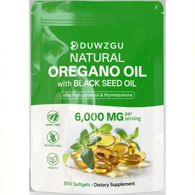 Oregano Oil Softgels With Black Seed Oil - 6000mg, High Carvacrol & Thymoquinone, Natural Immune Support Supplement, Dairy & Gluten Free