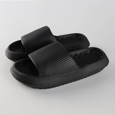 Summer EVA Slippers Solid Color Rhombus Stripe Anti-slip Slippers New Women's Home Shoes