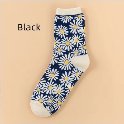 Winter Creative Small Daisy Flower Women's Socks