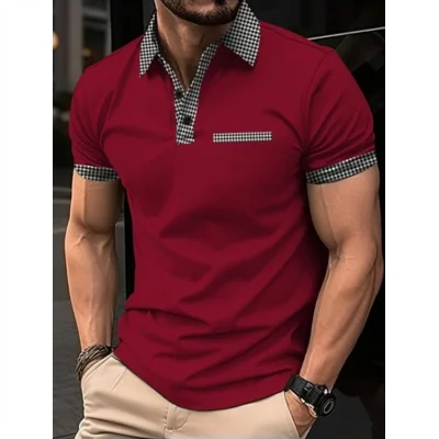 Checkered Men's Sports Polo Shirt