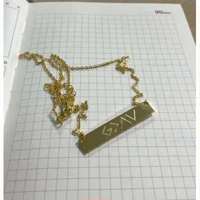 European And American Fashion One Word Horizontal Bar Pendant Necklace