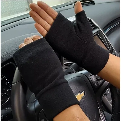 Outdoor Sports Running Thickened Warm Gloves Typing And Writing Warm Half Finger Gloves