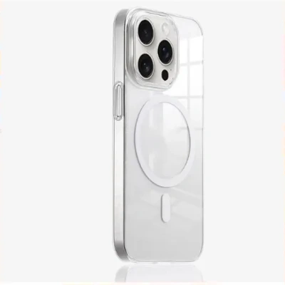 Magnetic Phone Case Four-corner Drop-resistant Crystal Transparent Magnetic High-grade