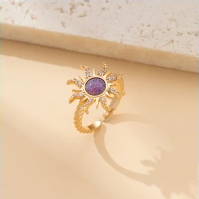 Vintage Multicolor Opal Pendant Necklace Opal Micro Inlaid Zircon Pendant Jewelry For Girls Women Gift