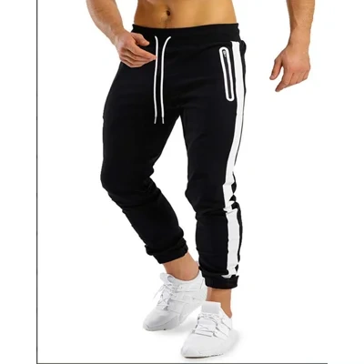 Men's Trendy Latest Running Fitness Side Contrast Color Velcro Sports Trousers