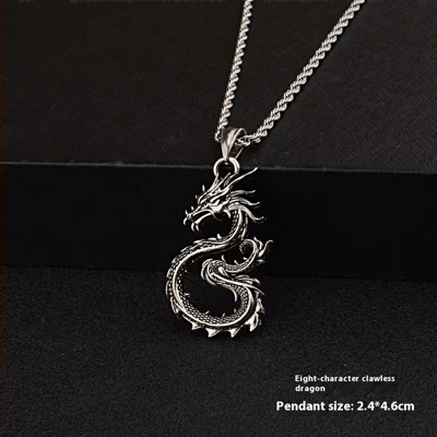 Fashion Jewelry Dragon Sword Pendant Necklace Paved Black Color Jewelry For Men Boy Christmas Gifts