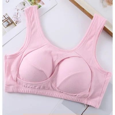 Plus Size Women Bra Ladies Cotton Quake-Proof Underwear Sleep Tops No Buckles Non Wire Lingerie With Removable Padded