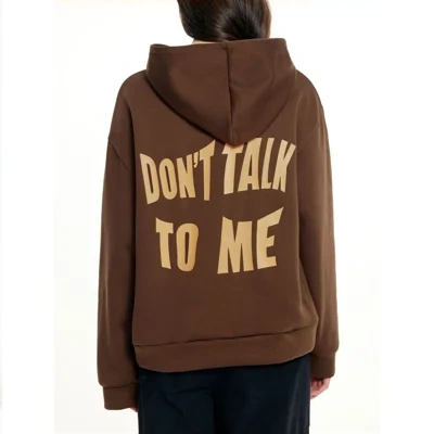 Letters Print Casual Loose Long -sleeved Hooded Sweater