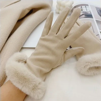 Warm Gloves Autumn And Winter Women's Cycling And Driving Lengthened Dralon