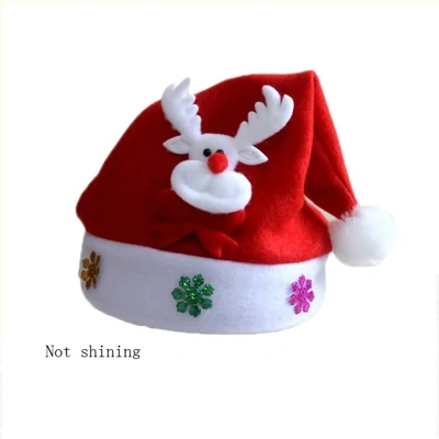 Christmas Decorations Non-woven Cartoon Applique Luminous Hat