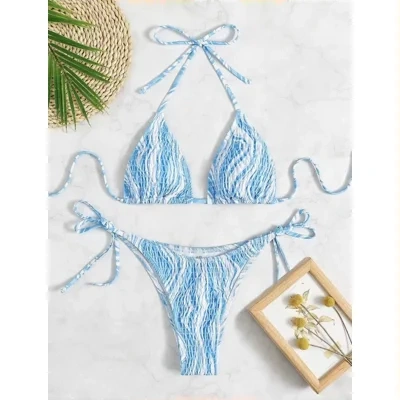 Factory In Stock Smocking Three-point Bikini Sexy Suit Lace-up Swimsuit