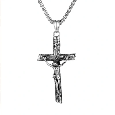 Christian Jesus Cross Pendant Religion Classic Mens Titanium Steel Necklace Factory Direct