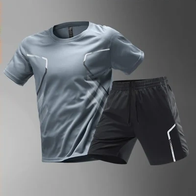 Men's T-shirts Sports Running T-shirt Color Block Men Quick-drying Breathable Short Sleeve Round Neck Active Tee Outdoor Workout