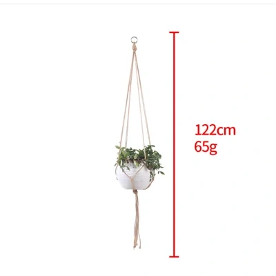 Hand-woven plant hanging basket cotton rope sling basket