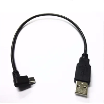 USB Mini 5Pin 5P Right angle Male to USB 2.0 A Male Plug Cable 0.2m Power Charger Cable for Chromecast