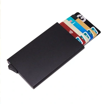 High-grade Alumina Mult-card Holder Solid Color Automatic Pop-up Anti-theft Bank Card Box