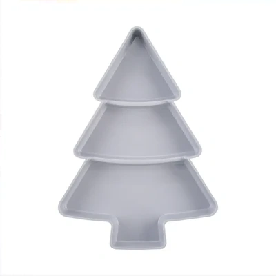 Christmas Tree Shaped Fruit Platter Creative Plates Storage Box Dried Fruit Snack Plates Divided Candy Dessert Plate Container
